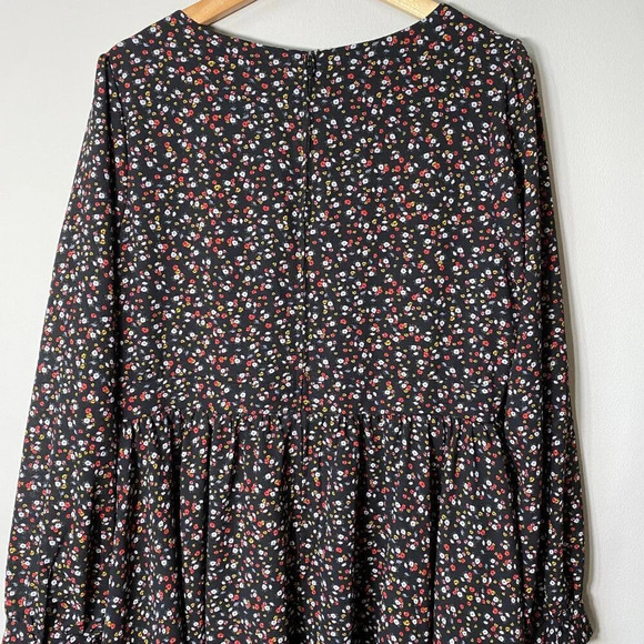 Torrid Women's Size 12 Balloon Sleeve Floral Print Georgette V-Neck Mini Dress - Picture 12 of 15